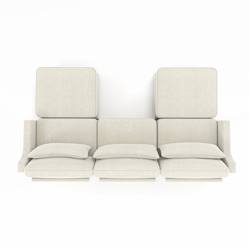 Élégant canapé rembourré en chenille avec capitonnage sur mesure et repose-pieds assorti pour un confort et un style polyvalents