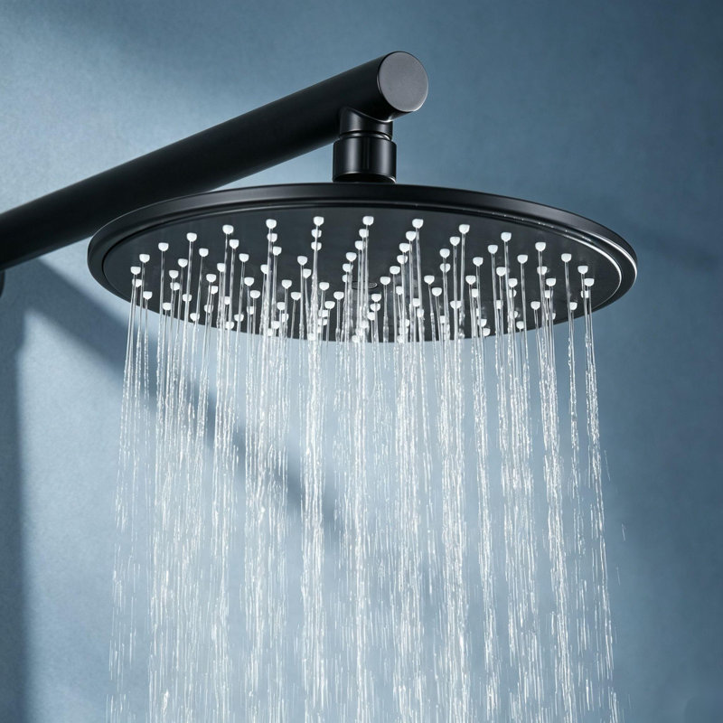 Système de douche à pluie de 9 pouces avec pomme de douche à main Topcraft, Noir mat