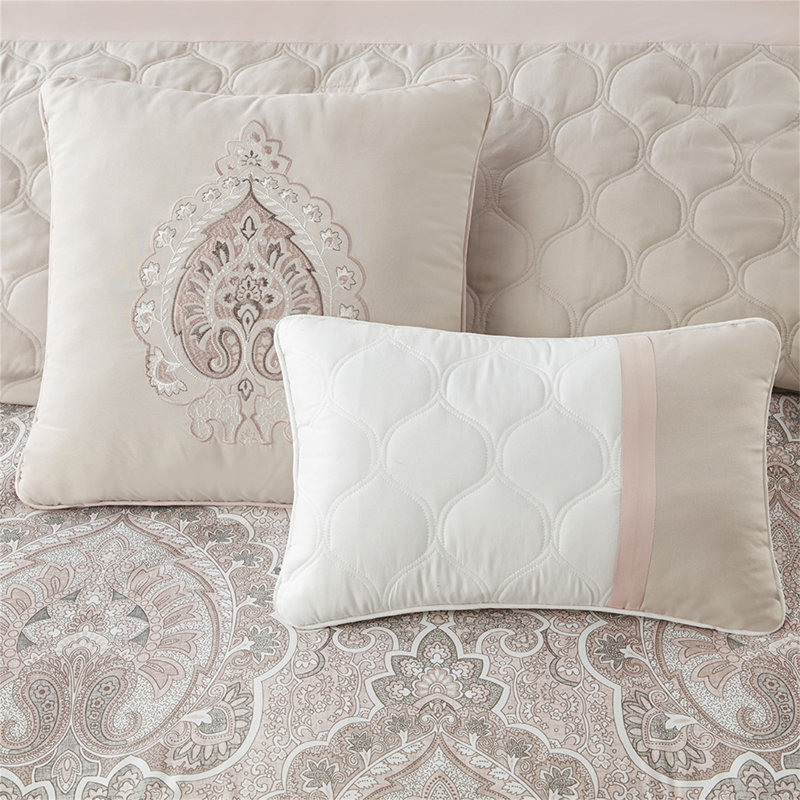 Ensemble luxueux d'édredon 8 pièces pour une chambre à coucher confortable et élégante., Kaki