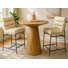 Ensemble de table de comptoir 36 po Gwinn avec 2 chaises de comptoir Layla en cuir authentique ivoire