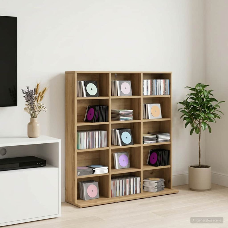 97.5 cm H Media Shelves, Artisan Oak