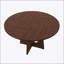 Table de salle à manger ronde pour 4 à 6 personnes, panneau de fibres à densité moyenne de 47 pouces avec grain de bois, capacité de 300 lb, facile à assembler - table ronde épicée