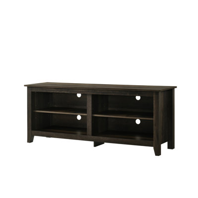 Dark Oak Finish Tv Stand With Adjustable Open Shelves And Cable Management For 50-59" Tvs 58" In Dusty Shelf Leadership 59"