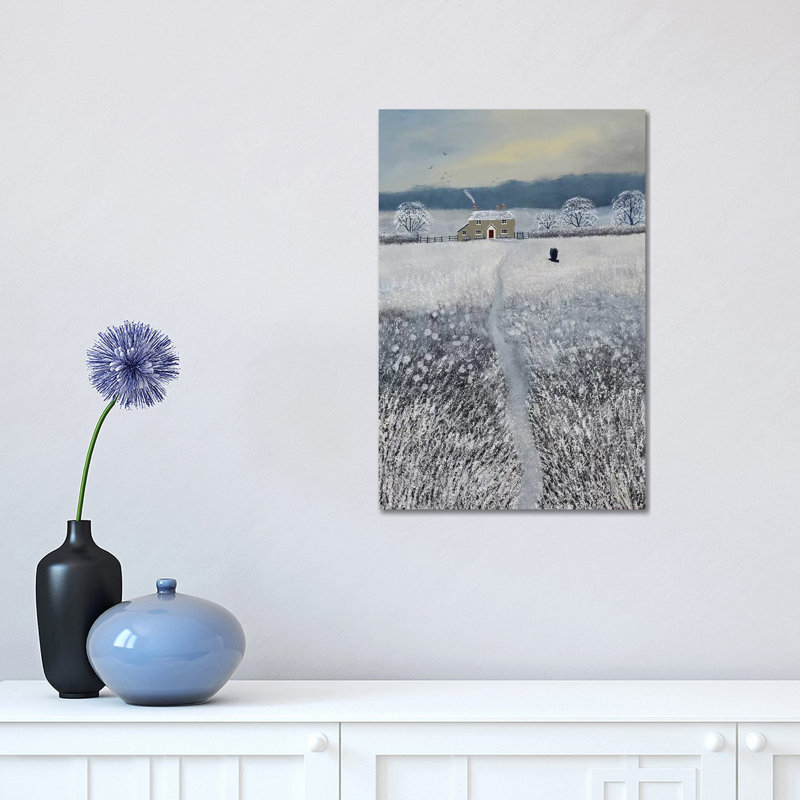 "Le chemin à l’hiver" par Jo Grundy, reproduction d’art, Pas de tapis, Toile tendue, H 18 po x l 12 po x 1,5 po