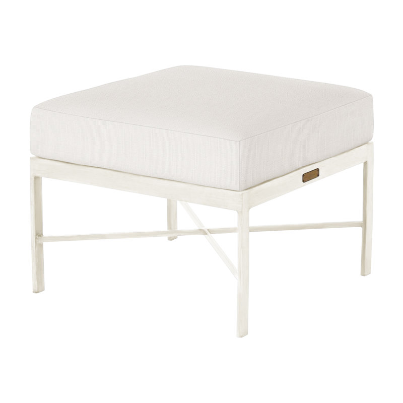 Repose-pieds en aluminium Monaco - Craie, Trépointe, Craie, Sunbrella® ‑ lin neige