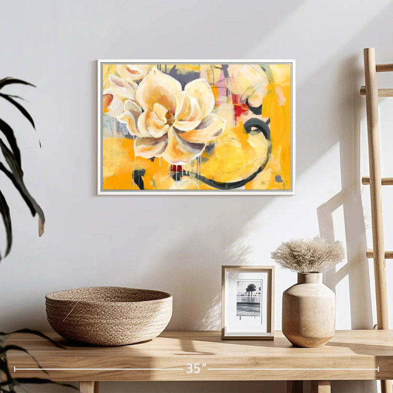 Charme du Sud, 19 po x 13 po, Cadre flottant blanc