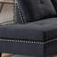 3 pièces Canapé modulaire en polyfibre noir avec méridienne réversible