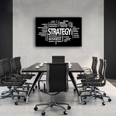 Motivational Office Strategy Canvas Wall Decor Inspirational Entrepreneur Business Quotes Wall Art Modern Office Large Paintings Artwork Framed Easy To Hang