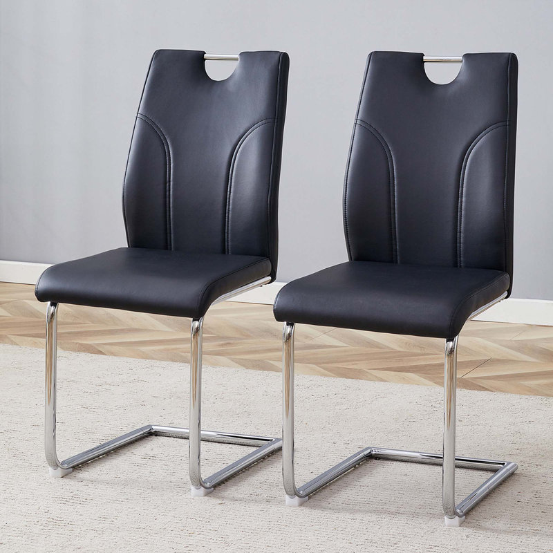PU Dining Chair Set, Black