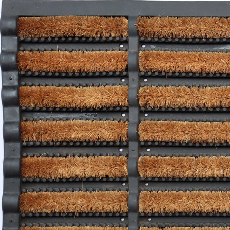 Tapis de porte d'extérieur en caoutchouc noir 18 po x 30 po