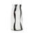Inessa Cole And Grey Glass Concaved Round Decorative Vase With Black Stripes