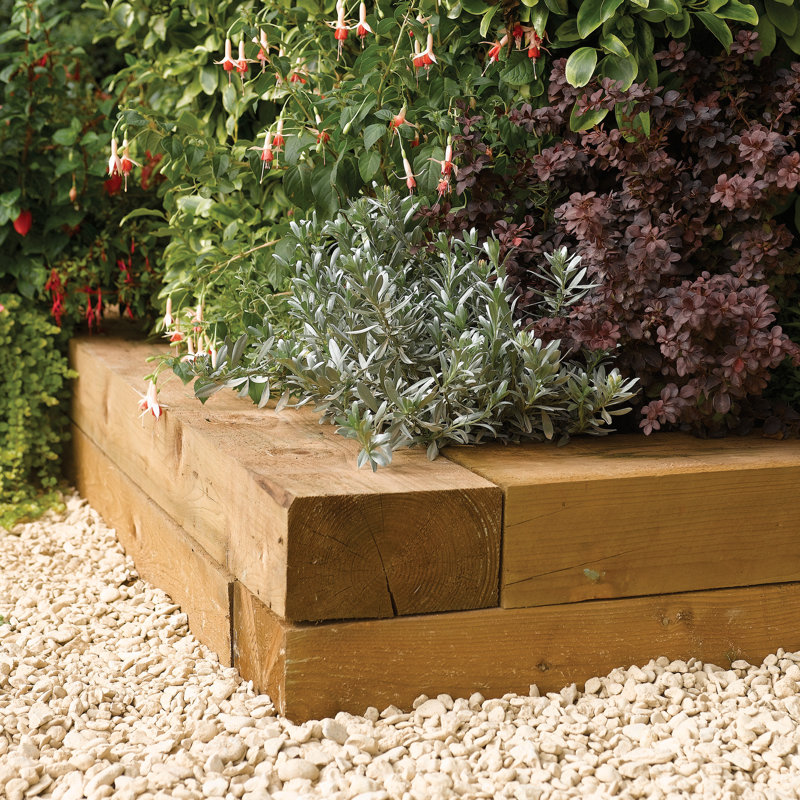 Rowlinson Timber Blocks - 2 Pack, 10cm H x 90cm W x 20cm D