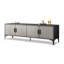 Banc de rangement moderne en alliage d'aluminium gris-noir mat moderne