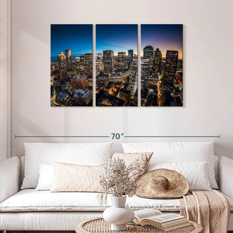 Nicci Blue Hour, horizon de Boston, H 28 po x l 45 po