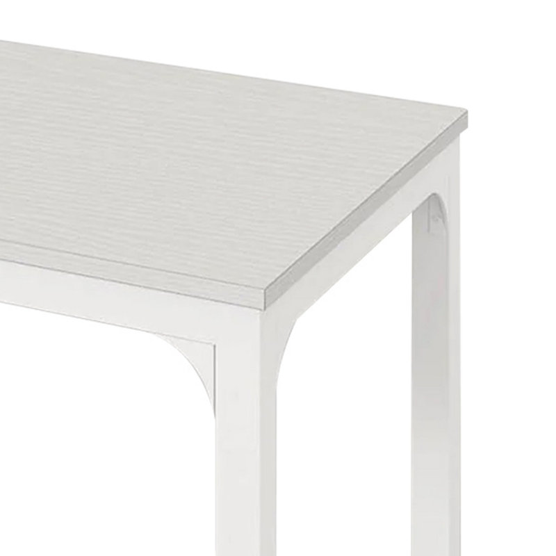 Bureau d'ordinateur, plateau rectangulaire en panneau de fibres à densité moyenne blanc de 79 pouces, pieds en métal blanc