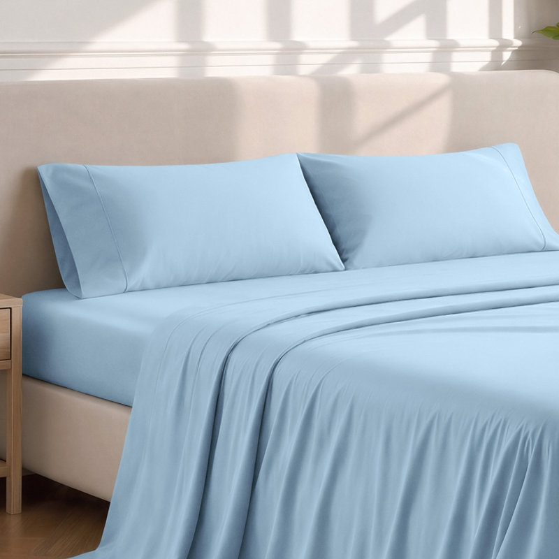 Soft Microfiber Pillowcase Set, Light Blue, 2 Standard Pillowcases