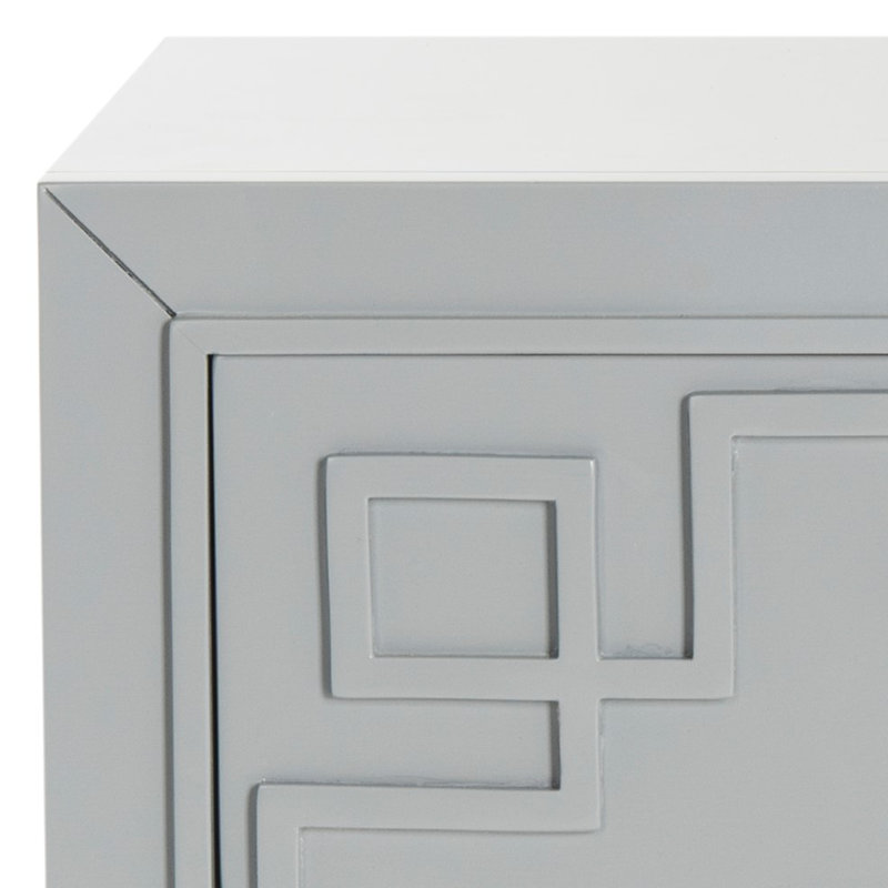 Table de chevet en bois d'hévéa avec rangement à 3 tiroirs Elegant & Modern, Gris