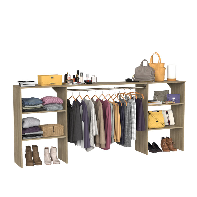 Suitesymphony Base Unit Set With Top Shelf And Closet Rod, Brown