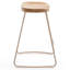 Bar Stools Set of 2 Rustic Counter Stools with Solid Wood Saddle Seat & Metal Legs, Backless Kitchen Island Stools for Breakfast Bar & Home Decor-1183474020
