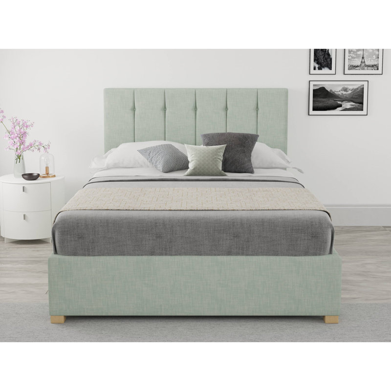 Cecere Upholstered Ottoman Storage Bed, Single (3'), Nile Water