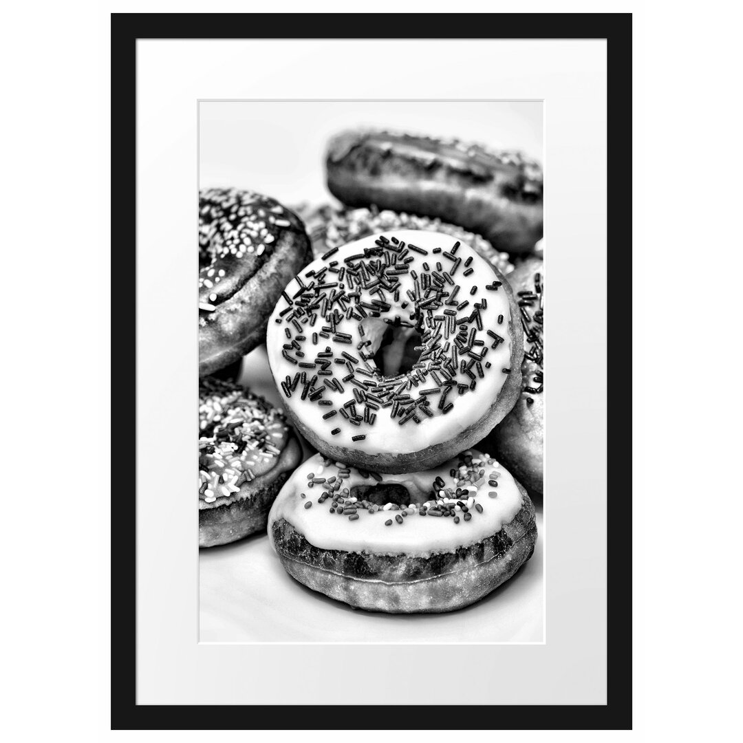 Gerahmtes Poster Donut Kuchen Liebesperlen