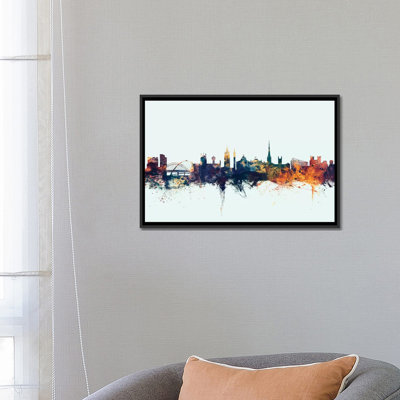 Skyline Series: Newcastle, England, United Kingdom Graphic Art on Wrapped Canvas in Blue Skyline Series: Newcastle, England, United Kingdom Graphic Art on Wrapped Canvas in Blue