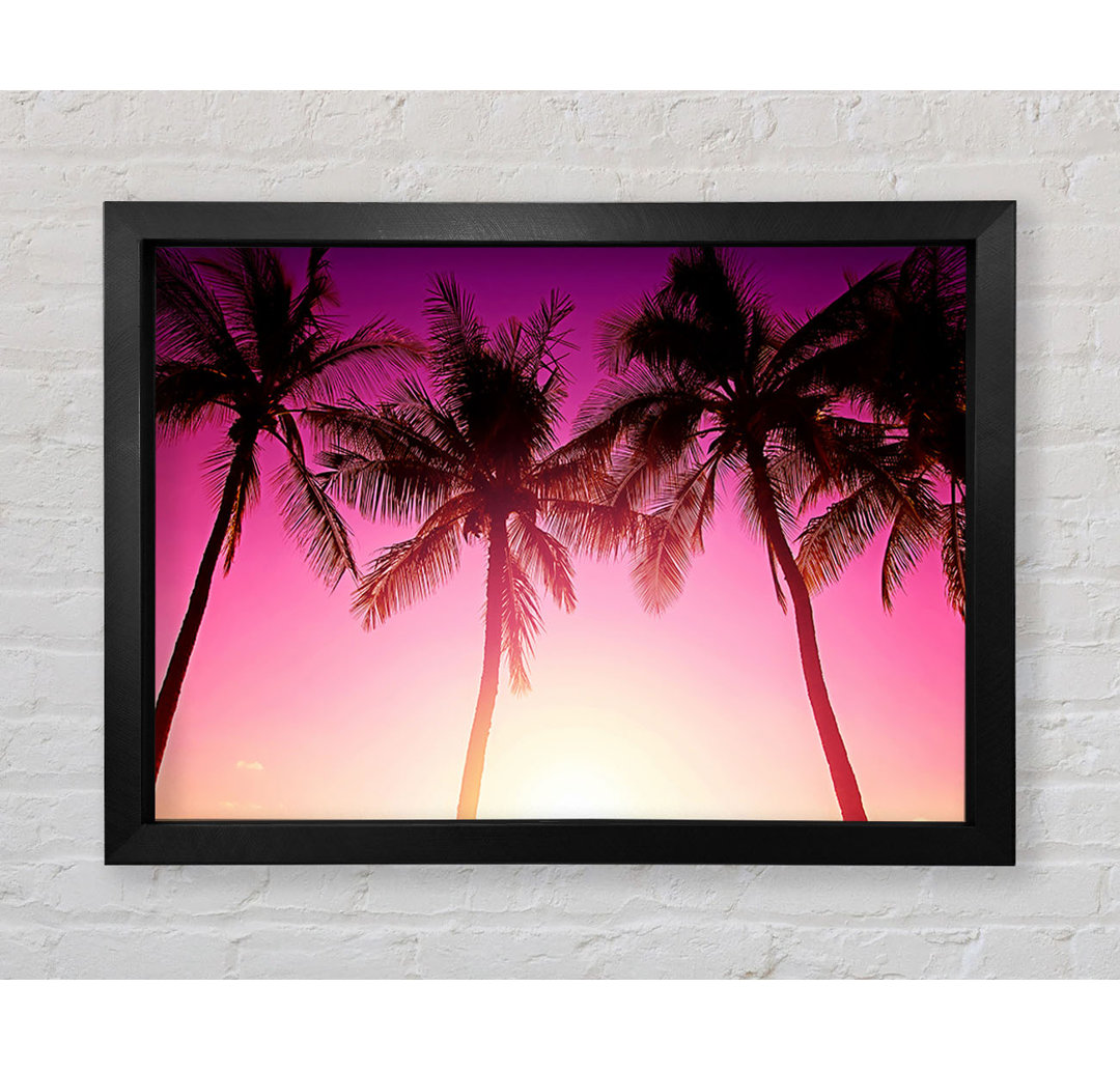 Los Angeles Sunset Palms - Einzelne Bilderrahmen Kunstdrucke