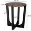 Table d'appoint en brun et noir, surface ronde de 22,20 po, hauteur de 26,2 po, pour les livres et les décorations, pour une utilisation intérieure et extérieure, travail d'assemblage sans effort, table en bois noir, partie de table, hauteur, idéal