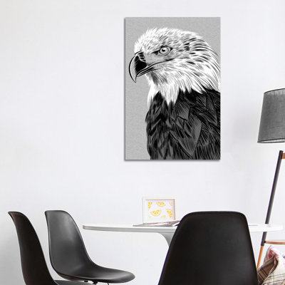 Eagle Sketch 1 Piece Wrapped Canvas Wall Art
