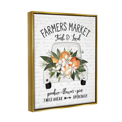 «Farmers Market Orange Blossom Truckoad», art mural sur toile par lettres et lignes