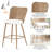 Counter Height Bar Stools Set Of 2,Rattan Bar Stools Set Of 2, 26 Inch Seat Height Wicker Bar Stools Set Of 2, PE Rattan Counter Stool With Metal Legs,Counter Stool Chairs For Patio Balcony Garden