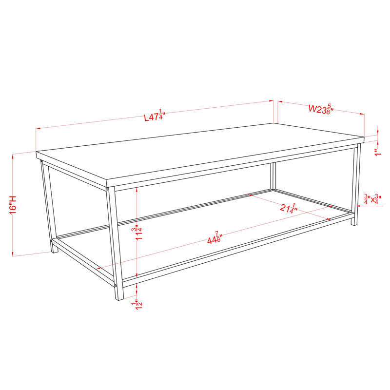 Thielen Single Coffee Table, Rustic Oak, Wood