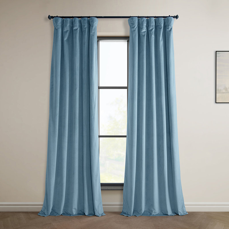 Matra Room Darkening Rod Pocket Single Curtain Panel, 50" W x 108" L, Pepper Gray