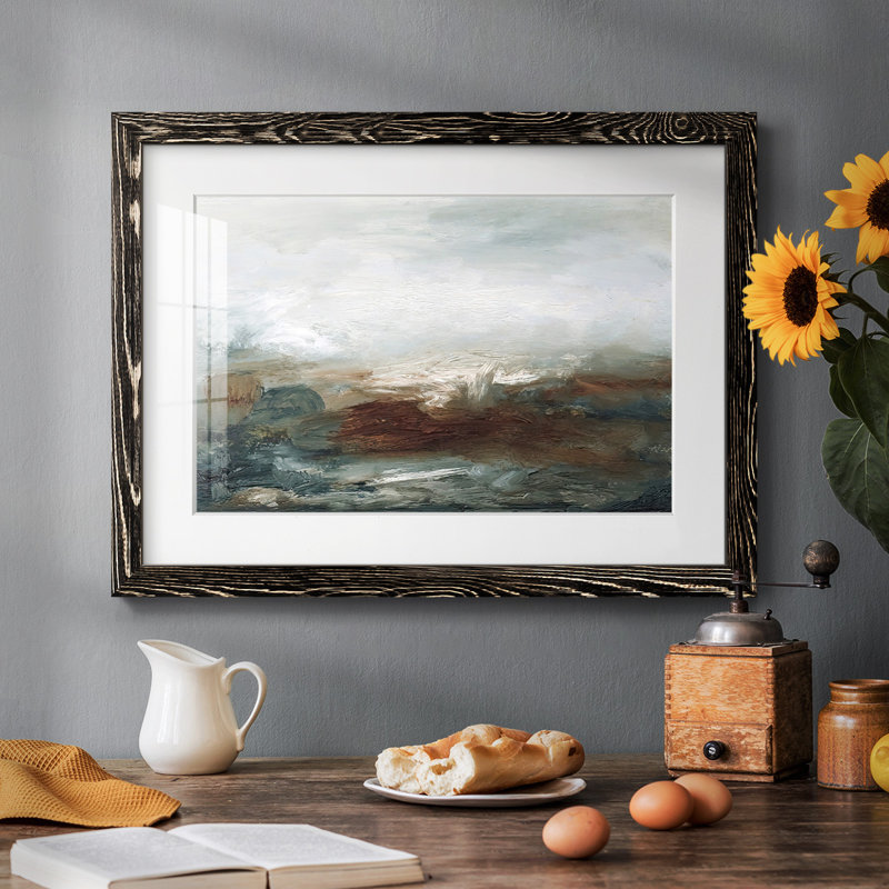 «Lingering Light IV», reproduction encadrée rustique avec tableau mat, Noir, H 28 po x l 42 po x P 1,5 po