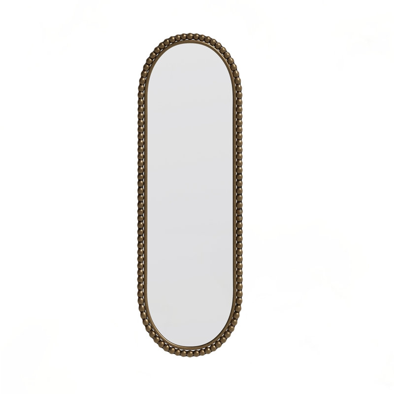 Wall Hanging Iron Art Oval Retro Mirror, Gold