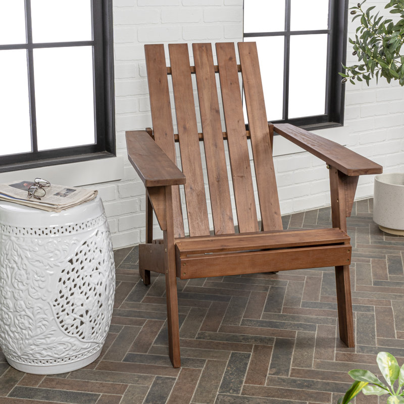 Avemaria Acacia Outdoor Adirondack Chair, Dark Brown