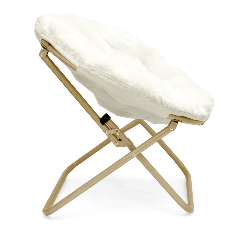 Giles Papasan Chair, White, Gold