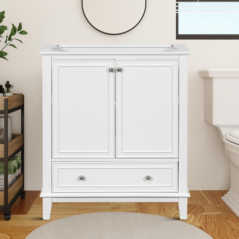 Base de meuble-lavabo simple 29,53 po seulement, Blanc
