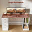 Bureau d'ordinateur avec 4 tiroirs réversibles, bureau 55 po, blanc-453810777