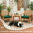 2-Pack 19x19x3 Inch Outdoor Chair Cushions - High-Density Foam Water-Resistant UV-Protected Removable Cover Seat/Back Cushions for Patio, Garden, Green-686747778-686747789