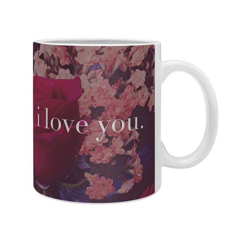 Grande tasse à café floral love
