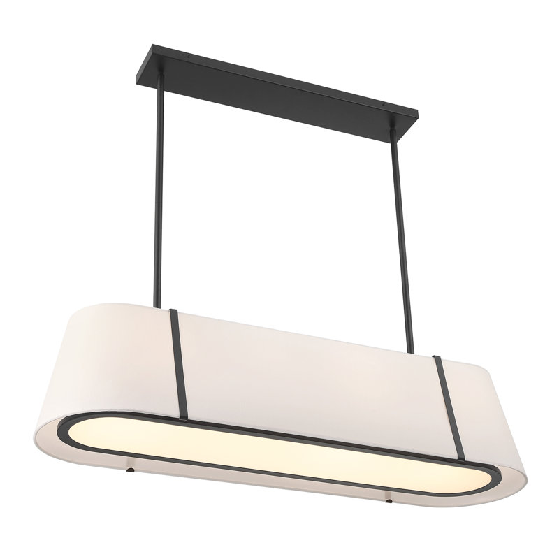 Lustre ovale linéaire 4 lumières Schumaker, Noir, noir, noir, noir