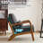 Mid Century Solid Wood Accent Chai  Armchair-1841718378