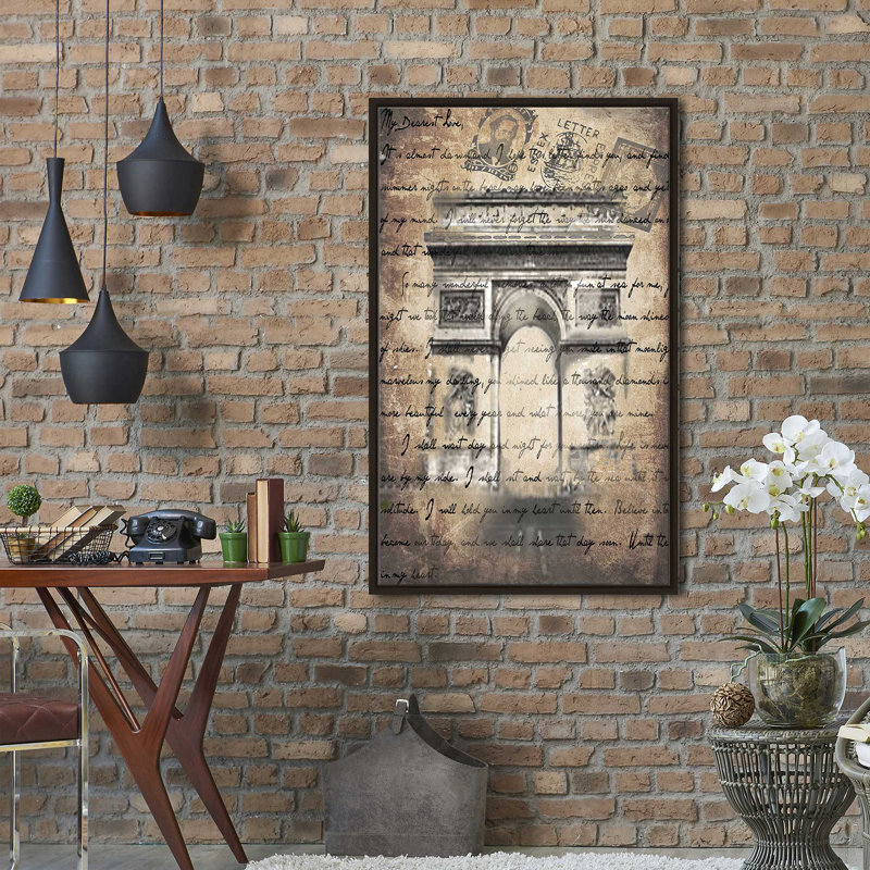 Rétro Paris 1 en sépia (vertical) par Jodi - impression, Cadre flottant espresso, H 43,5 po x l 27,5 po x P 2 po