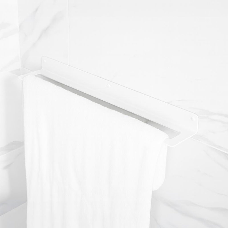 Porte-serviettes de bain mural moderne - barre simple, Blanc, 24"
