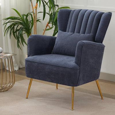 Upholstered Armchair with Wingback Design