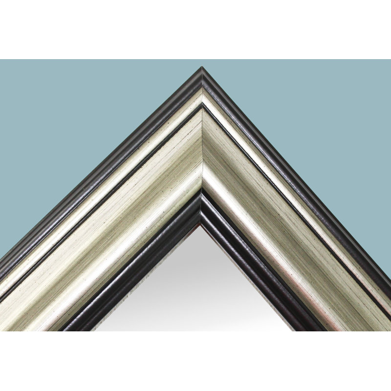 Miroir de salle de bain / miroir de coiffeuse, H 45,5 po x l 30,5 po, Argent antique / Noir