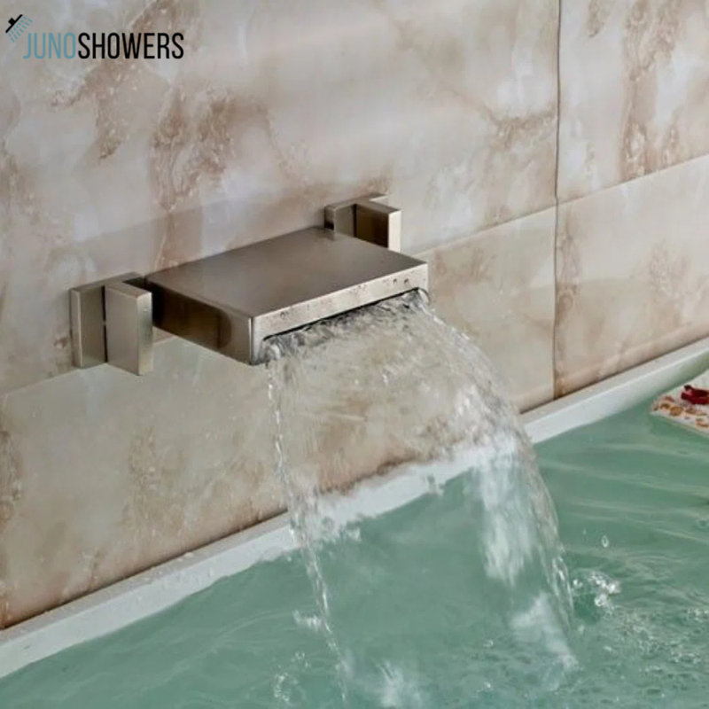 Robinet pour vasque de salle de bain en nickel brossé Juno