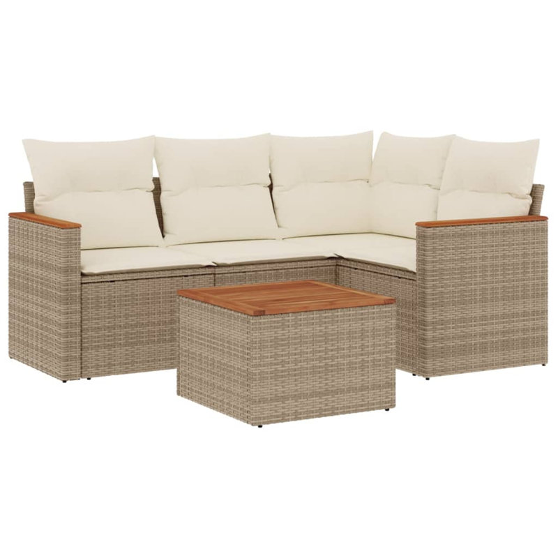 Ensemble de canapé de jardin Vidaxl Beige PE Rotin Matériaux moyens résistants à l'eau