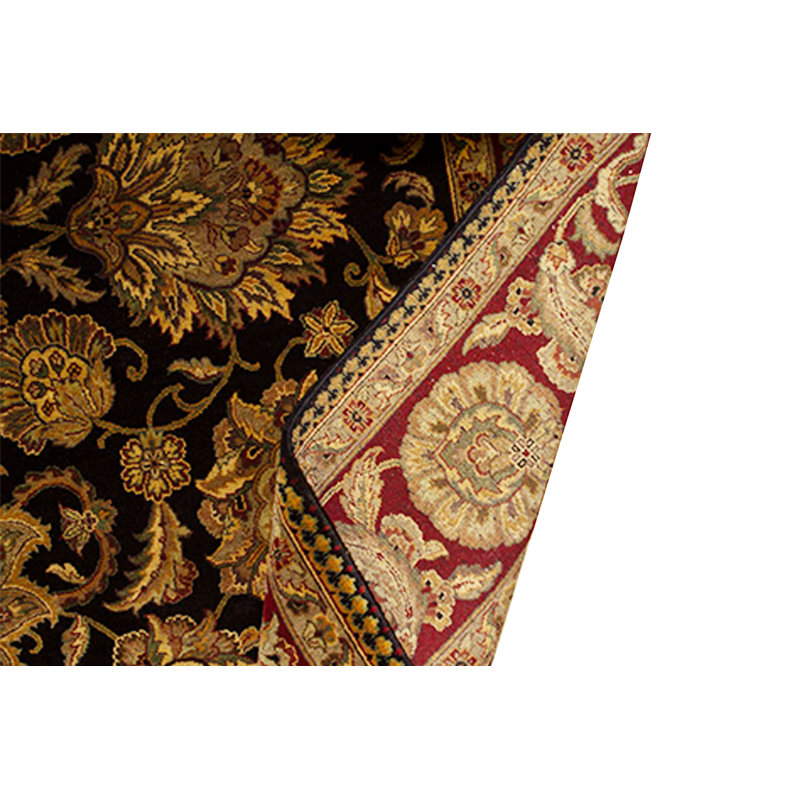 Tapis noir et rouge de haute qualité noué à la main Trinity